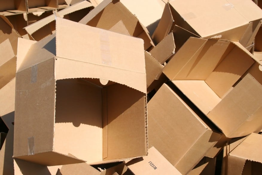 Pile of empty cardboard boxes